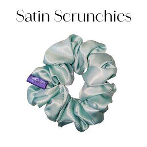 Amiga Mia small baby blue satin scrunchie hand crafted
